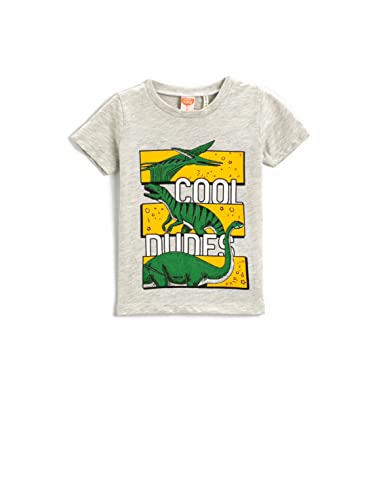 Koton Baby - Jungen Dinosaur Printed Short Sleeve T-Shirt T Shirt, Light Grey (Krm), 9-12 Monate EU von Koton