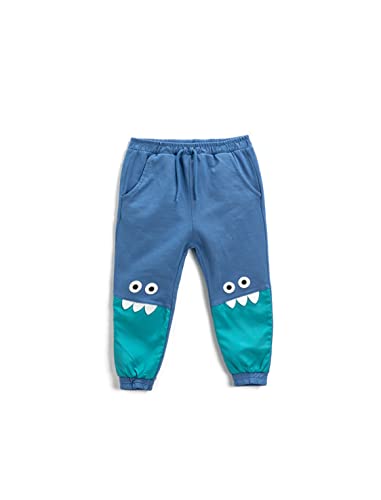 Koton Baby - Jungen Jogger Monster Themed Knee Applique Detail Pockets Sweatpants, Marine (720), 12-18 Monate EU von Koton