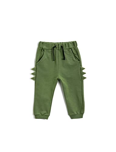 Koton Baby - Jungen Jogger Pockets Dinosaur Printed Detail Applique Drawstring Sweatpants, Khaki (894), 12-18 Monate EU von Koton