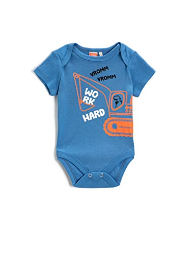 Koton Baby - Jungen Printed Short Sleeve Cotton Bodysuit, Blue (651), 3-6 Monate EU von Koton