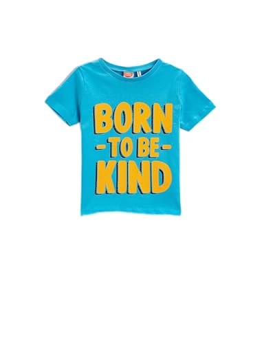 Koton Baby - Jungen Printed Short Sleeve Cotton T-Shirt, Light Indigo (600), 12-18 Monate EU von Koton