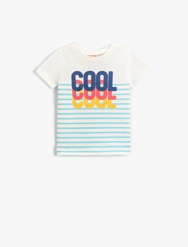 Koton Baby - Jungen Printed Short Sleeve T-Shirt Cotton T Shirt, Ecru (002), 9-12 Monate EU von Koton