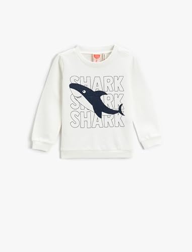 Koton Baby - Jungen Shark Printed Sweatshirt, Ecru (021), 6-9 Monate EU von Koton