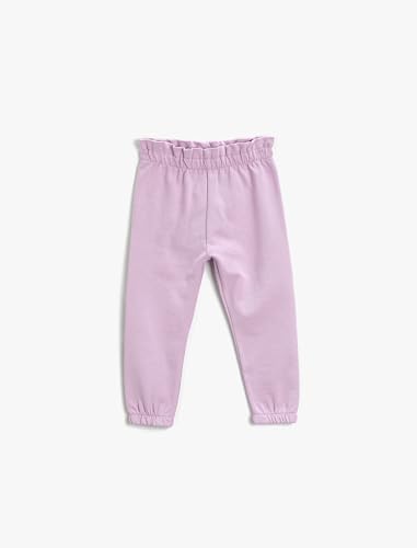 Koton Baby - Mädchen Basic Jogger Shirred Elastic Waistband Brushed Interior Sweatpants, Lila (370), 9-12 Monate EU von Koton