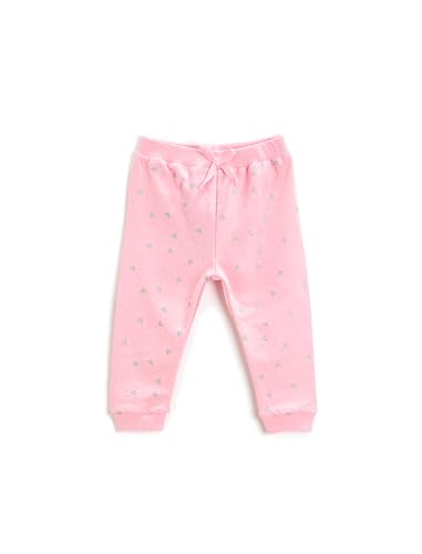 Koton Baby Mädchen Jogger Jogginghose mit Herzdruck aus Baumwolle Jogging Pants, Rosa (BT4), 9-12 Monate von Koton