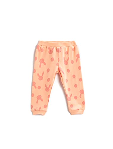 Koton Baby - Mädchen Jogger Printed Cotton Sweatpants, Pink Design (2d7), 18-24 Monate EU von Koton