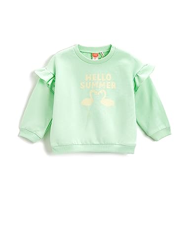 Koton Baby - Mädchen Printed Frilled Cotton Sweatshirt, Pistachio Green (150), 24-3 Jahre EU von Koton