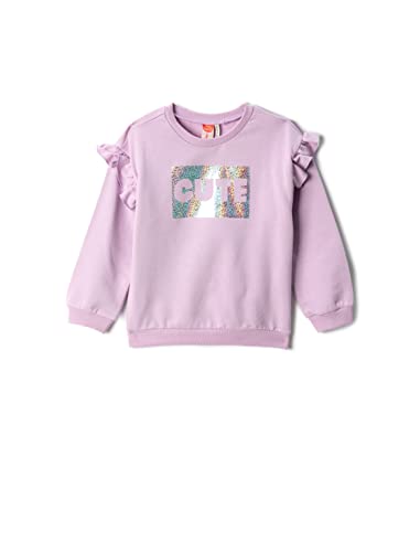 Koton Baby - Mädchen Ruffled Printed Long Sleeve Crew Neck Brushed Interior Sweatshirt, Lila (370), 6-9 Monate EU von Koton