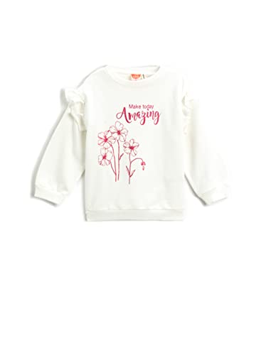 Koton Baby - Mädchen Ruffled Printed Sweatshirt, Ecru (010), 24-3 Jahre EU von Koton