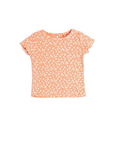 Koton Baby - Mädchen Short Sleeve Crew Neck Floral Printed T-Shirt, Pink Design (2d5), 3-4 Jahre EU von Koton