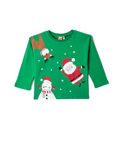 Koton Babyboy Christmas Themed Santa Claus Printed T-Shirt Long Sleeve Crew Neck von Koton