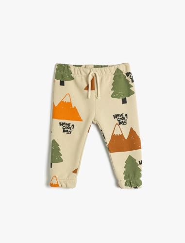 Koton Babyboy Jogger Sweatpants Nature Printed Drawstring Brushed Interior von Koton