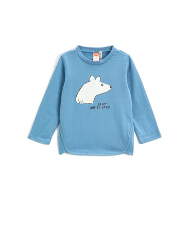 Koton Babyboy Polar Bear Printed T-Shirt Long Sleeve Crew Neck von Koton