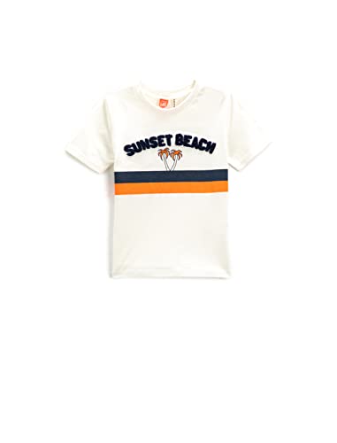 Koton Babyboy Printed Short Sleeve T-Shirt Applique Detail Crew Neck von Koton