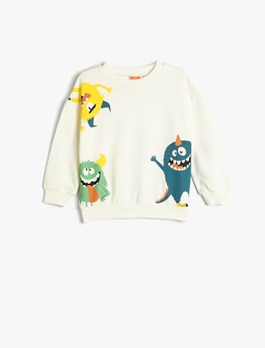 Koton Babyboy Sweatshirt Brushed Interior Crew Neck Monster Printed Cotton von Koton