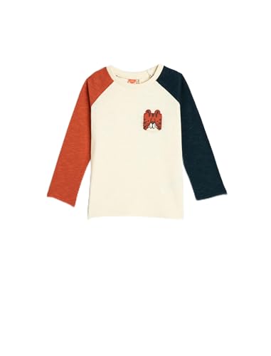 Koton Babyboy T-Shirt Long Sleeve Crew Neck Tiger Printed Color Block Cotton von Koton