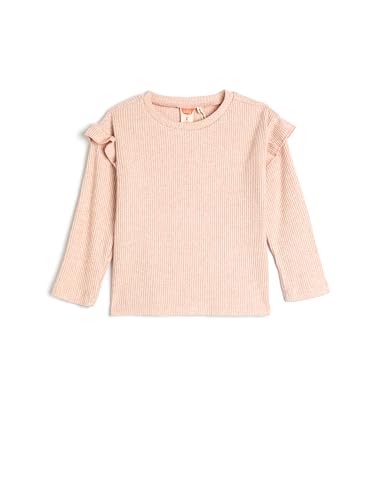Koton Babygirl Basic T-Shirt Ruffle Detail Long Sleeve Ribbed Crew Neck Soft Touch von Koton