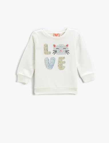 Koton Babygirl Cat Printed Sweatshirt Crew Neck von Koton