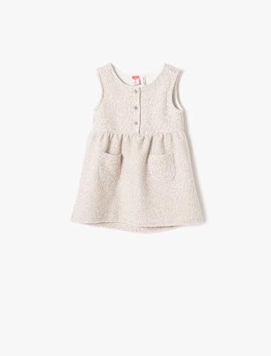 Koton Babygirl Dress Sleeves Crew Neck Pocket and Button Detail von Koton