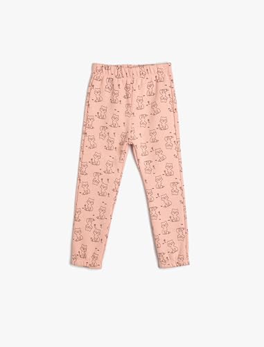Koton Babygirl Jogger Sweatpants Cat Printed Detail Drawstring Brushed Interior von Koton