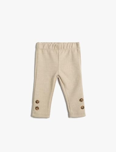 Koton Babygirl Leggings Button Detail Soft Touch Elastic Waistband von Koton