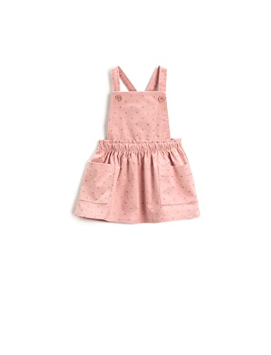 Koton Babygirl Overalls Dress Corduroy Pocket Detail Elastic Waistband Star Embroidered von Koton