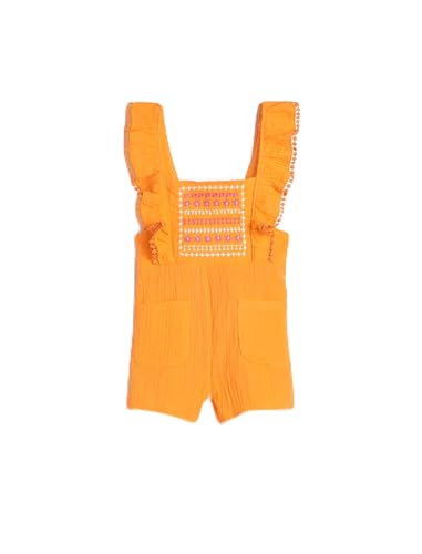 Koton Babygirl Ruffle Overalls Sleeveless Embroidered Detail Pockets von Koton