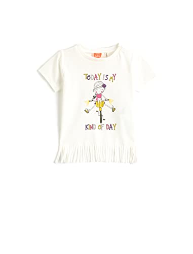 Koton Babygirl Short Sleeve Tasseled T-Shirt Crew Neck Printed von Koton