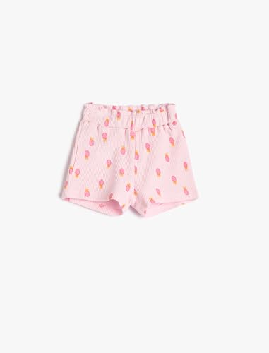 Koton Babygirl Shorts Ananas Printed Waffle Textured Cotton Elastic Waistband von Koton