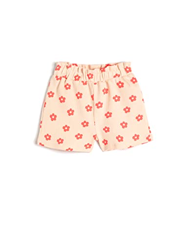 Koton Babygirl Shorts Flower Printed Waffle Textured Elastic Waistband Cotton von Koton