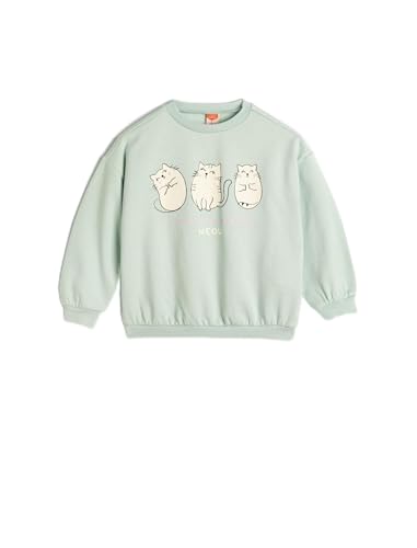 Koton Babygirl Sweatshirt Long Sleeve Crew Neck Cat Printed Soft Interior Cotton von Koton