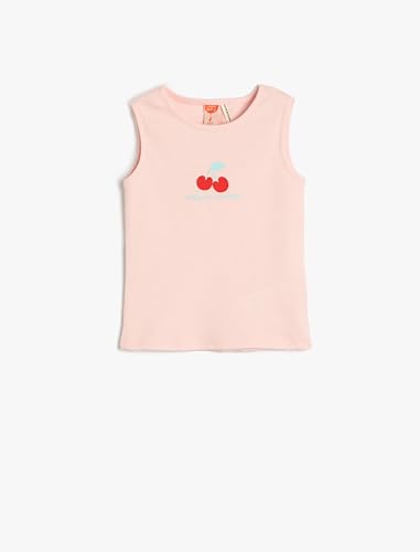 Koton Babygirl Tanktop Sleeveless Crew Neck Ribbed Printed Cotton von Koton