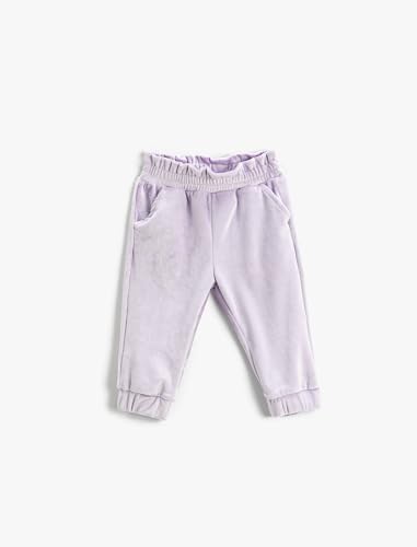 Koton Babygirl Velvet Jogger Sweatpants Elastic Waistband Pockets von Koton