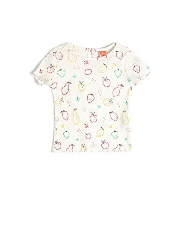 Koton Babygirls Short Sleeve Crew Neck Printed Cotton T-Shirt, Ecru Design (0d1), 1-18 Monate EU von Koton