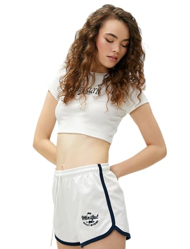 Koton Binding Detail Embroidered Drawstring Mini Shorts von Koton