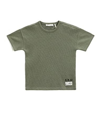 Koton Boy Basic Short Sleeve T-Shirt Label Detail Waffle Textured von Koton