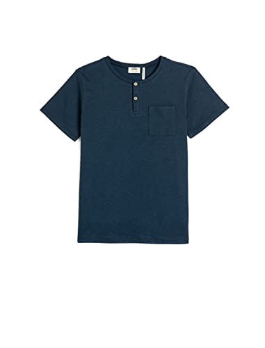 Koton Boys Basic T-Shirt Round Collar Short Sleeve Button Detail Cotton von Koton