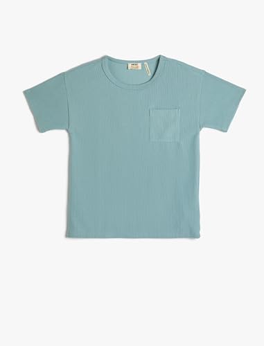 Koton Boys Basic T-Shirt Short Sleeve Crew Neck Pocket Detail Ribbed von Koton