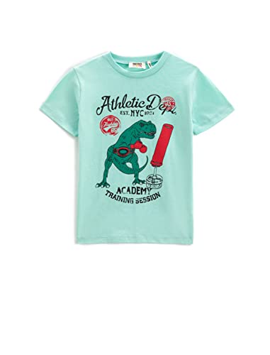 Koton Boys Dinosaur Printed Short Sleeve T-Shirt Crew Neck von Koton