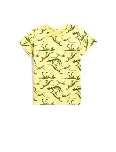 Koton Boys Dinosaur Printed Short Sleeve T-Shirt Crew Neck von Koton