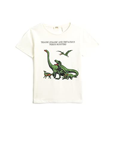 Koton Boys Dinosaur Printed Short Sleeve T-Shirt Round Neck von Koton