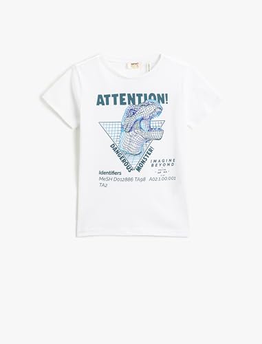 Koton Boys Dinosaur Printed Short Sleeve T-Shirt Round Neck von Koton