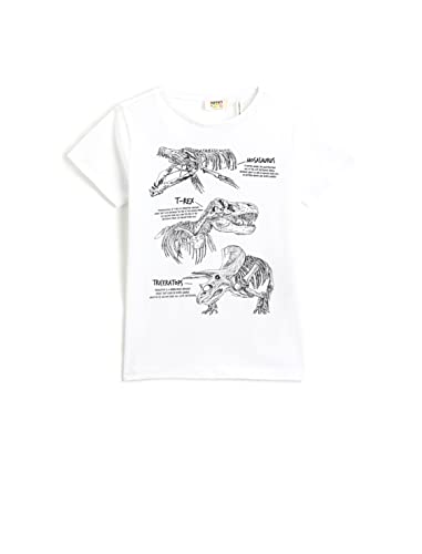 Koton Boys Dinosaur Printed Short Sleeve T-Shirt Round Neck von Koton