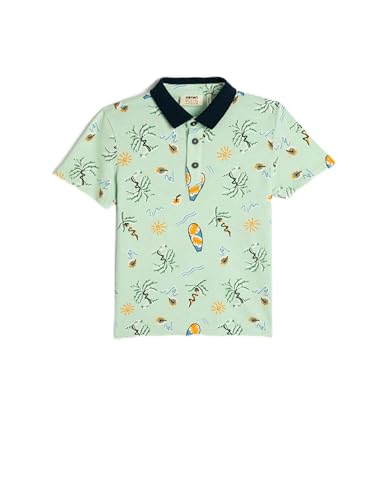 Koton Boys Polo T-Shirt Short Sleeve Button Detail Printed Cotton von Koton