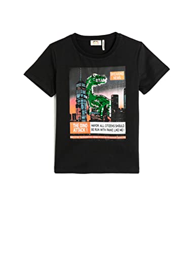 Koton Boys Short Sleeve T-Shirt Crew Neck Dinosaur Printed Cotton von Koton