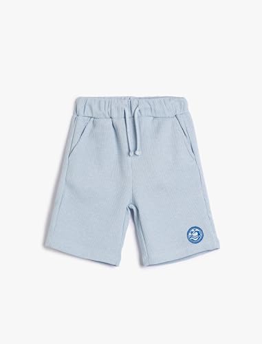 Koton Boys Shorts Drawstring Pockets Printed Waffle Textured von Koton