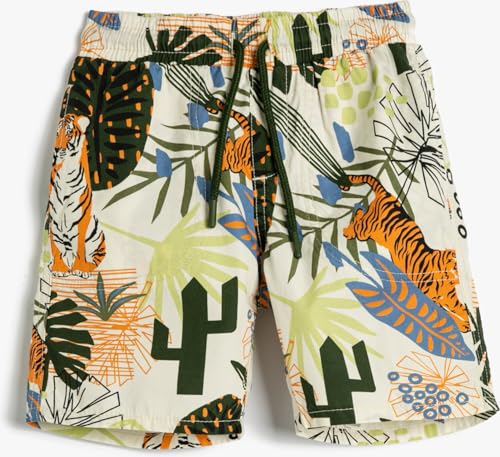 Koton Boys Shorts Drawstring Tiger Printed Floral Cotton von Koton
