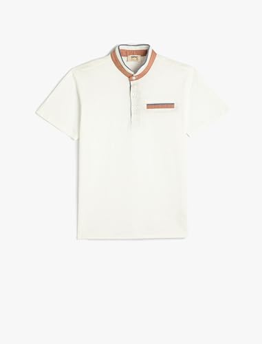 Koton Boys Stand Up Neck T-Shirt Button and Pocket Detail Cotton von Koton