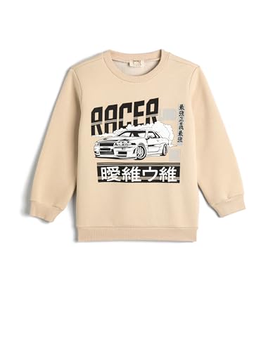 Koton Boys Sweat Long Sleeve Crew Neck Race Themed Car Printed Detail Soft Interior von Koton