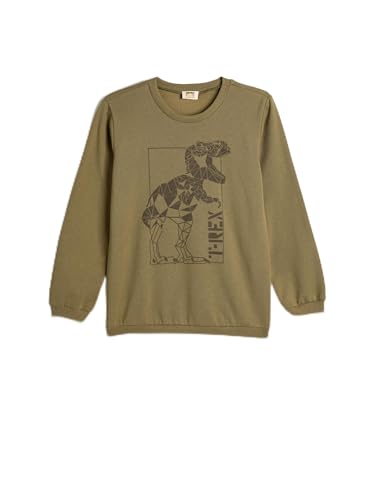 Koton Boys Sweatshirt Long Sleeve Crew Neck Dinosaur Printed Soft Interior von Koton